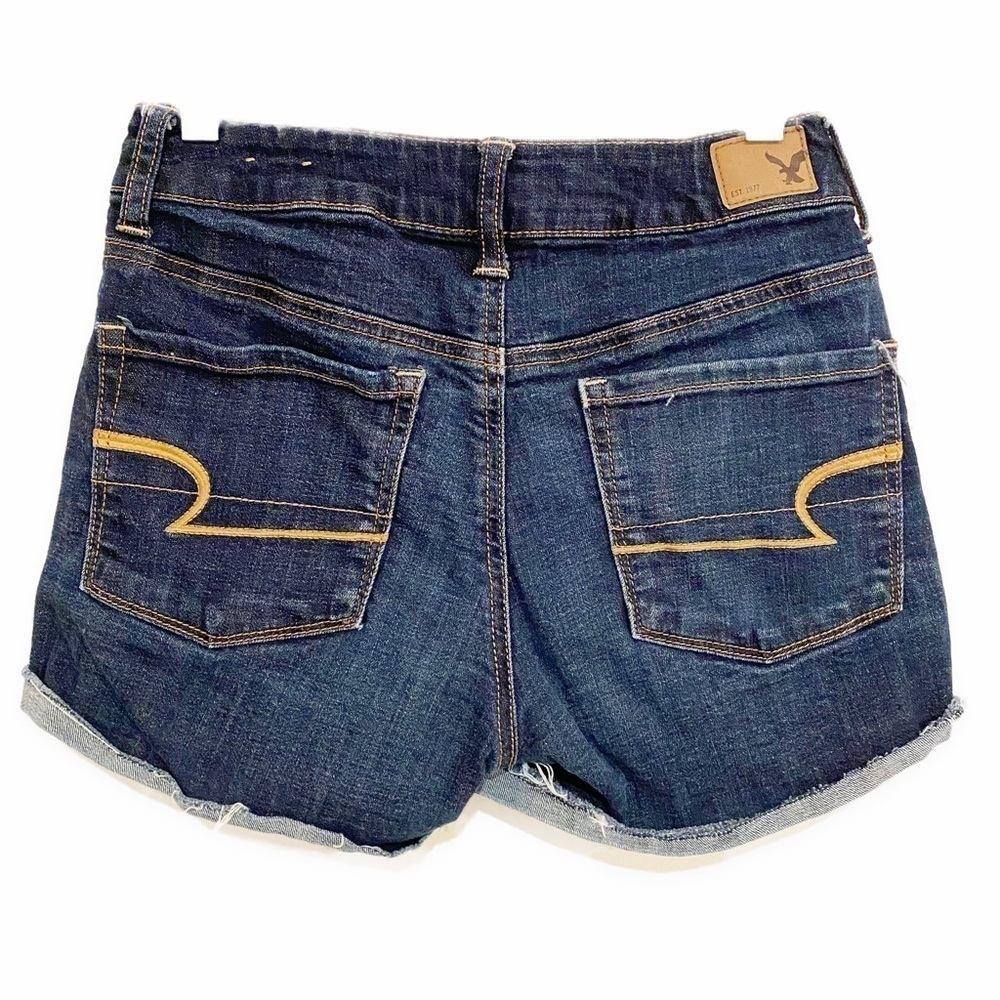 American Eagle | Super Stretch Jean Shorts Dark Wash Size 2 - Picture 3 of 6